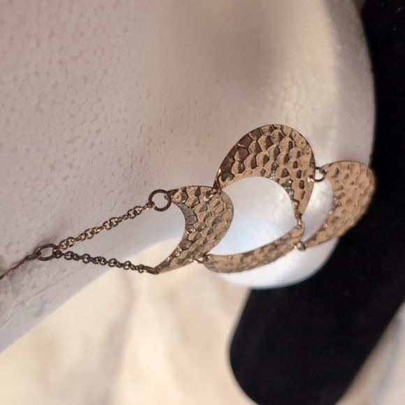 Vintage 80s Gold Toned Glam Statement Drop Dangle Earrings Textured Pattern - Picture 4 of 10